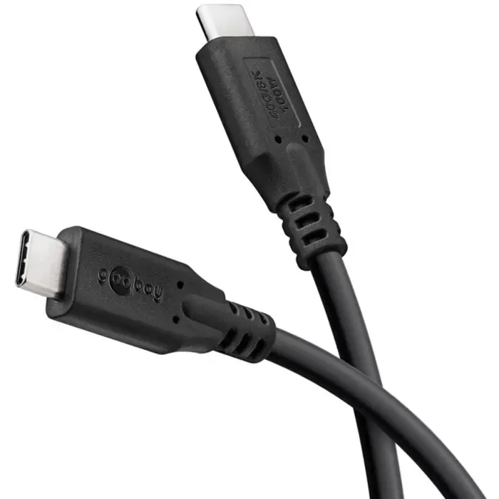 goobay usb4 gen 3x2 cable, usb-c plug > usb-c plug, 40gbit/s (black, 2 meters, pd, charging with up to 100 watts) - slika 3