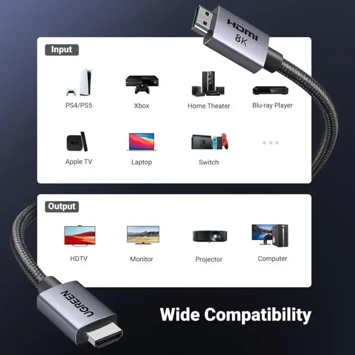 ugreen 8k ultra hdmi 2.1 cable - 1m - slika 4