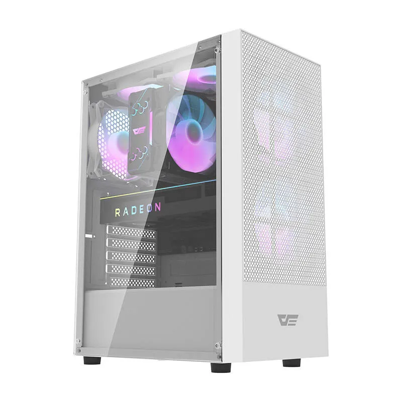 darkflash a290 computer case (white) + 3 rgb fans - slika 1