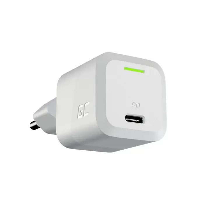 usb charger green cell powergan 33 w pd 3.0 qc 3.0 1x usb-c white - slika 3