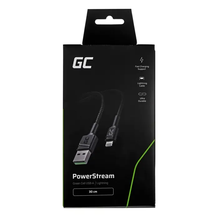green cell kabgc24 lightning cable 0.3 m black - slika 4