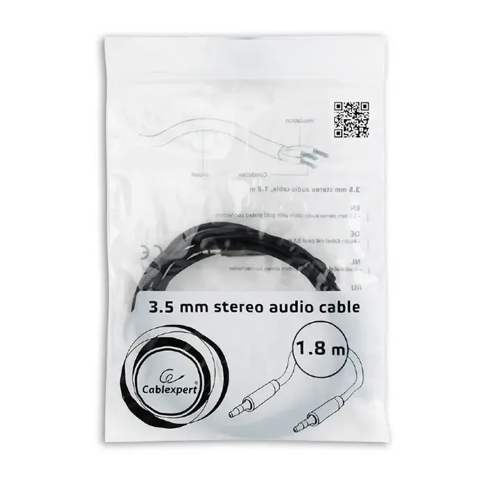 gembird ccap-444-6 audio cable 1.8 m 3.5mm black - slika 2
