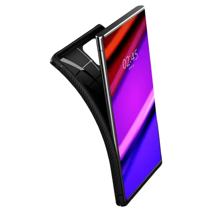 spigen rugged armor, zaštitna maska za telefon, mat crna - samsung galaxy s22 ultra (acs03914) - slika 2