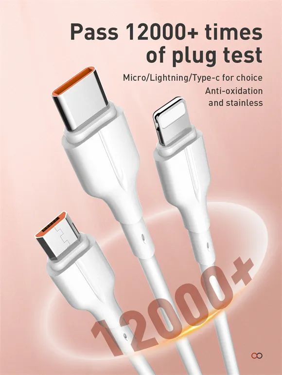 ldnio charging data cable (a-m) 25w 1m micro white ls841_m - slika 1