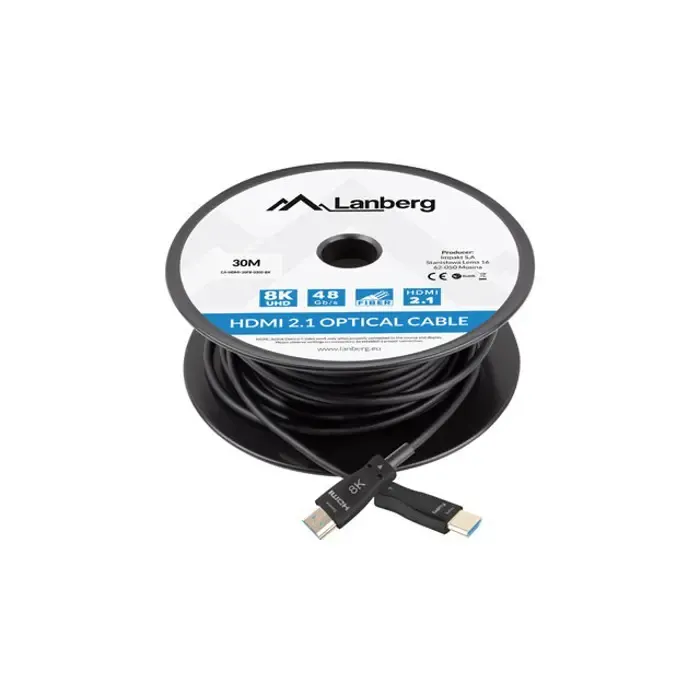 lanberg cable hdmi m/m v2.1 30m 8k optical aoc - slika 2