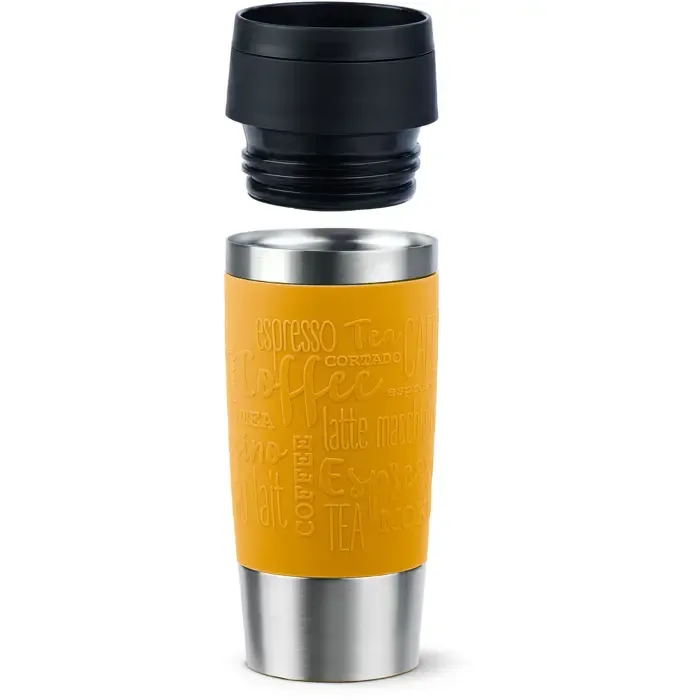 emsa travel mug classic thermal mug (yellow/stainless steel, 0.36 liters) - slika 2