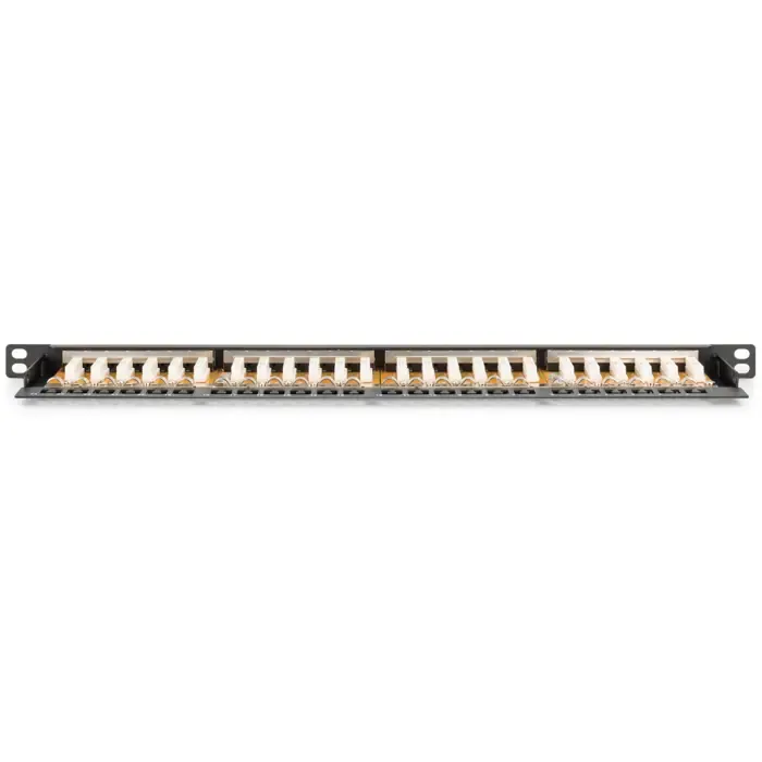 digitus cat 6a, class e high density patch panel, 24 port (black, 0.5 u, shielded, 19" rack mount) - slika 5