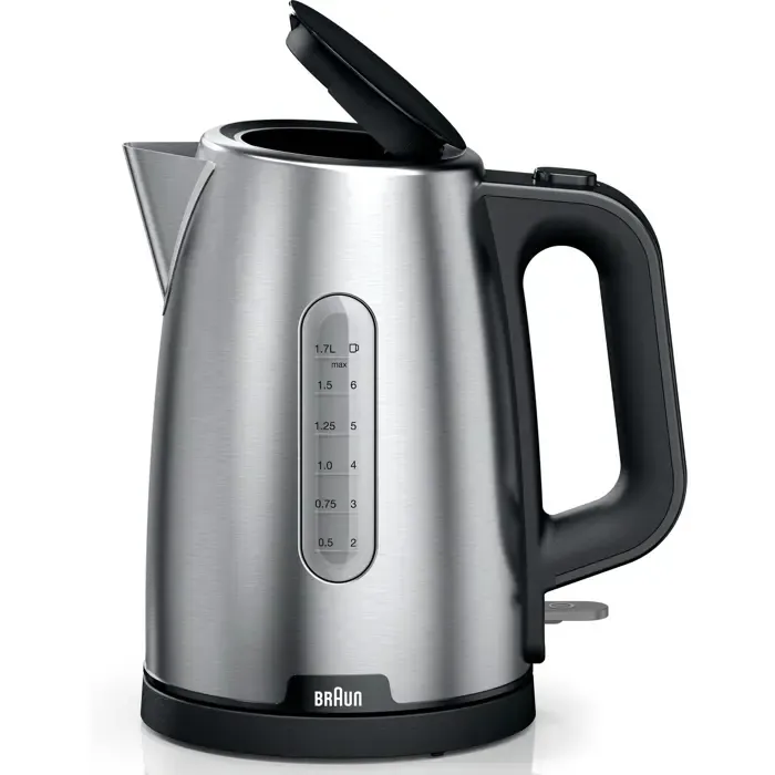 braun household kettle purshine wk 1500 bk (stainless steel/black, 1.7 liters, 2,200 watts) - slika 2