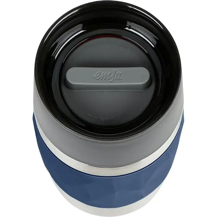 emsa travel mug compact thermal mug 0.3 liters (dark blue, screw cap) - slika 3