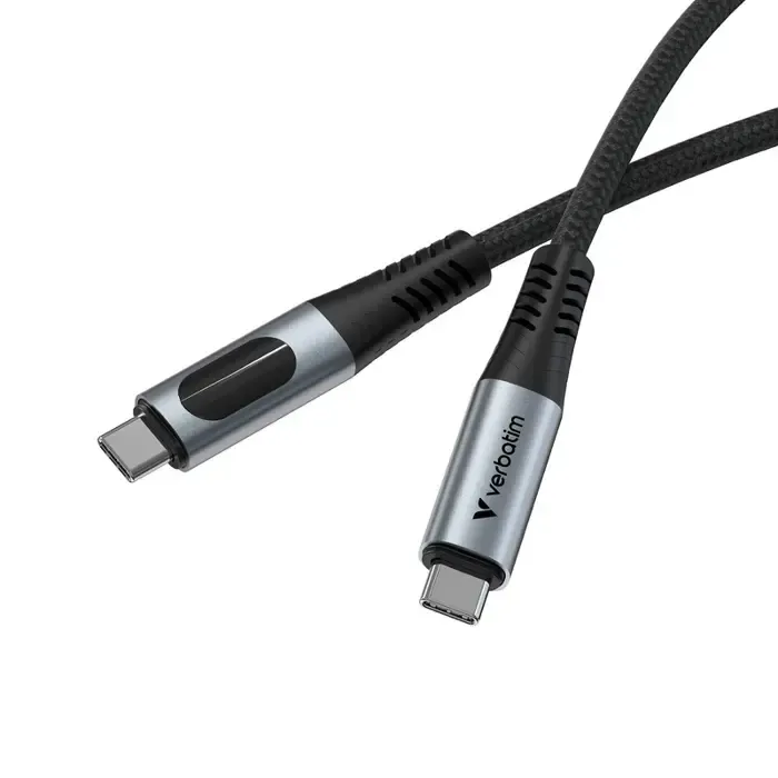 verbatim sync & charge kabel usb-c na usb-c 240w 40 gbps zaslon 120 cm - slika 3