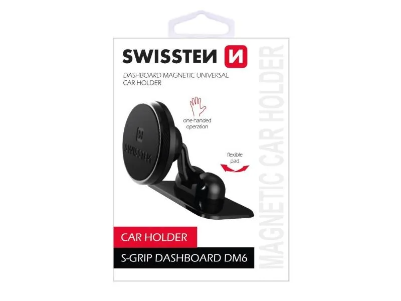 swissten držač za mobitel, metalni, magnetski, za upravljačku ploču s-grip dm6 - 03030028 - slika 1