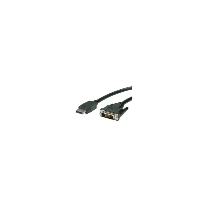 roline value displayport kabel, dp - dvi-d (24+1), m/m, 2.0m, crni - slika 1