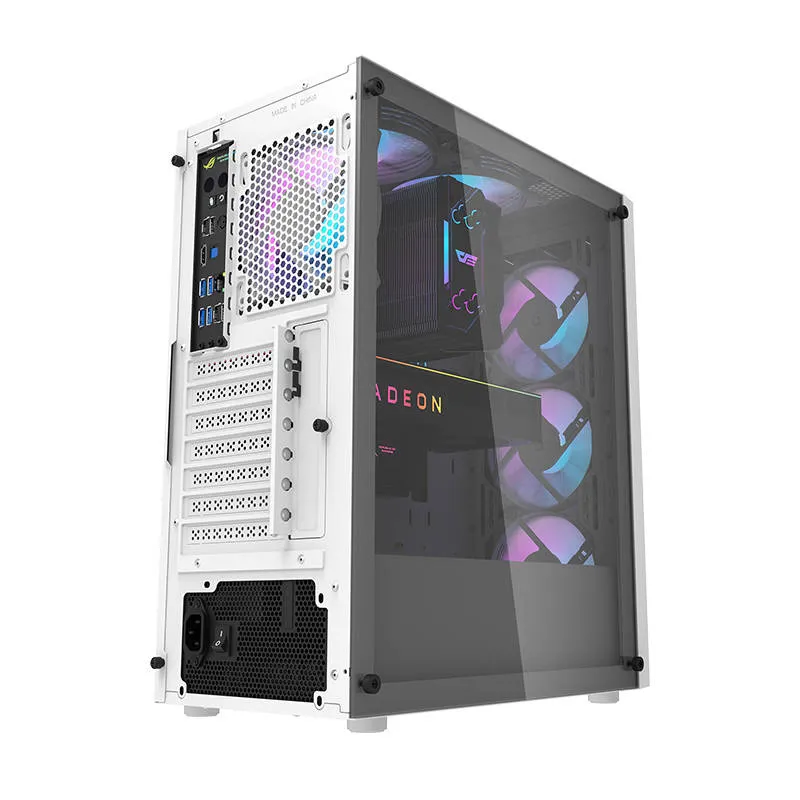 darkflash dk351 computer case (white) + 4 rgb fans - slika 3