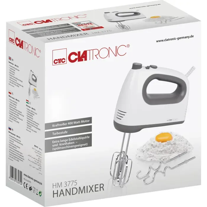 clatronic hm 3775, hand mixer (white/grey) - slika 5