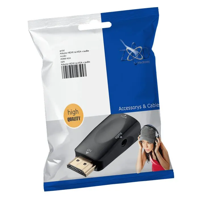 zed electronic adapter hdmi na vga + audio - hdmi-vga - slika 3