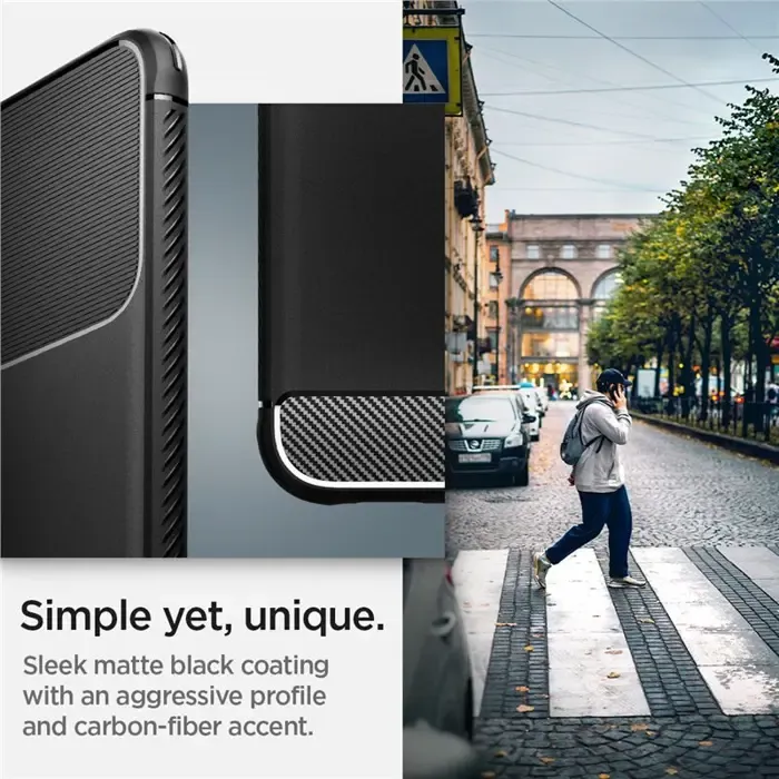 spigen rugged armor, zaštitna maska za telefon, mat crna - samsung galaxy s22 - slika 4