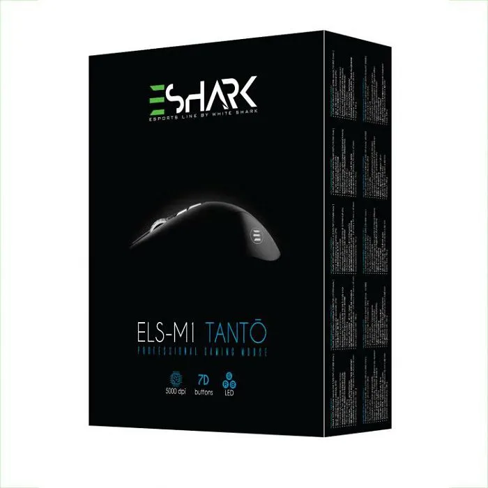 eshark profesionalni rgb gaming miš esl-m1 tanto crni 5000dpi - slika 2