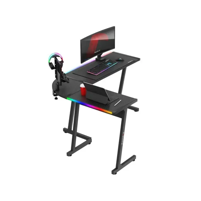 biurko gamingowe huzaro hero 6.0 black rgb - slika 4