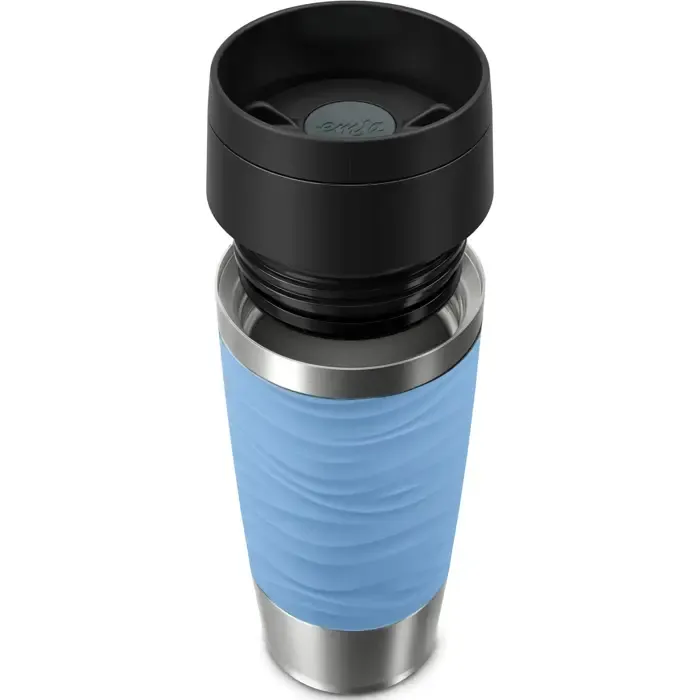 emsa travel mug waves thermal mug (light blue/stainless steel, 0.36 liters) - slika 3