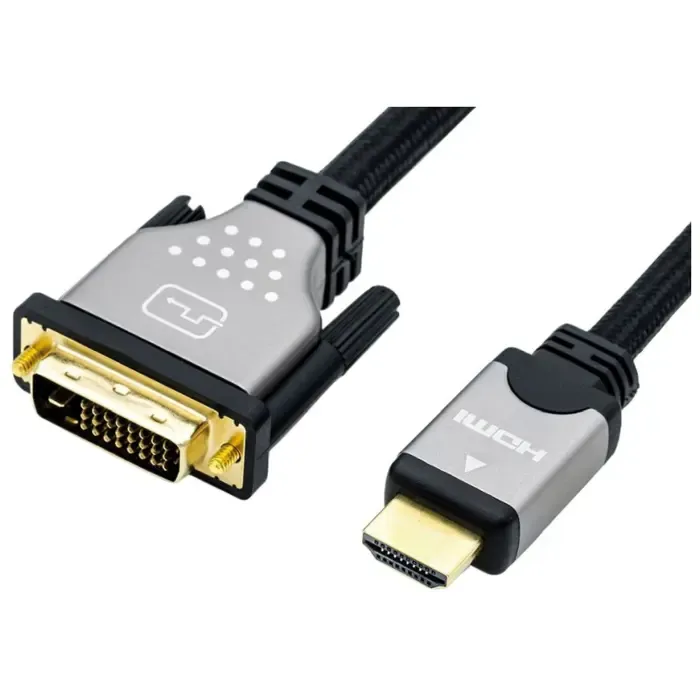 roline dvi kabel, dvi-d (24+1) - hdmi, dual link, m/m, 3.0m, crno/sivi - slika 3