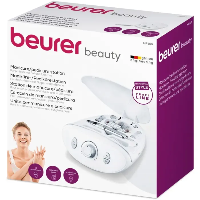 beurer mp 100 manicure/pedicure set, nail care (white) - slika 3