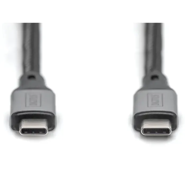 digitus usb4 gen 3x2 cable, usb-c male > usb-c male, 40gbit/s (black/gray, 1 meter, pd 3.1, charging with 240 watts) - slika 2