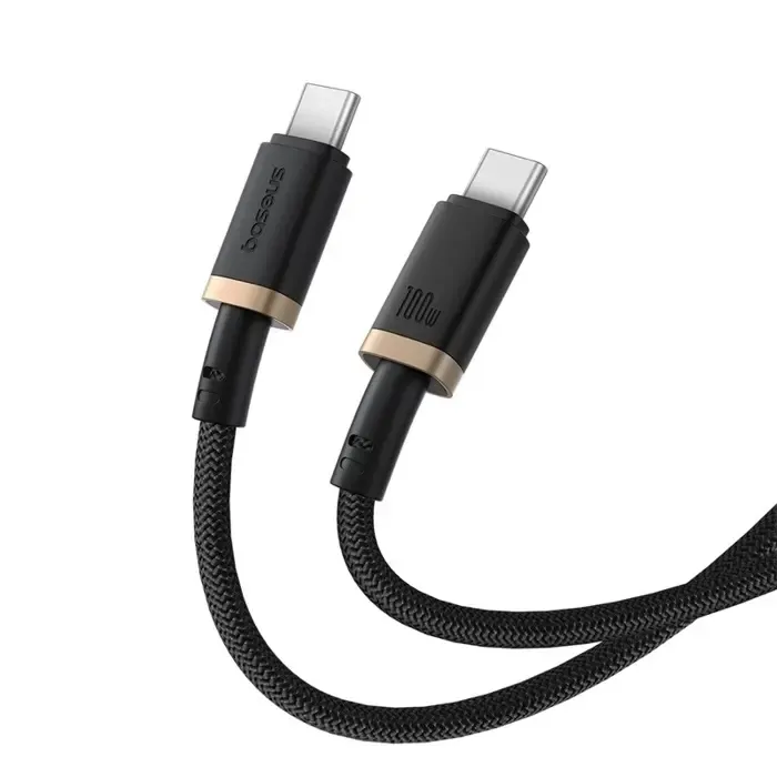 baseus dura type c to type c 100 w fast charging cable 1 m black, gold - slika 2