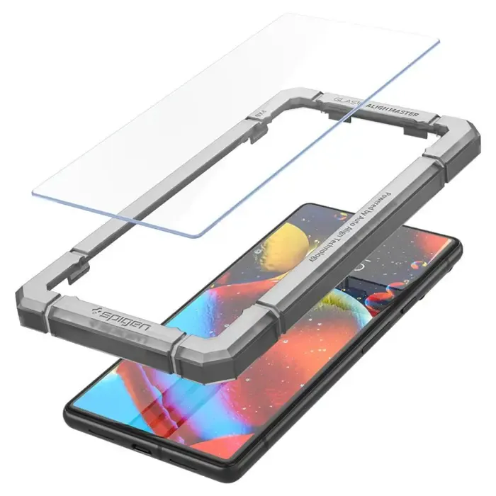spigen glas.tr alignmaster, zaštitno staklo za ekran telefona, 2 kom + okvir za instalaciju - pixel 6 (agl04164) - slika 2