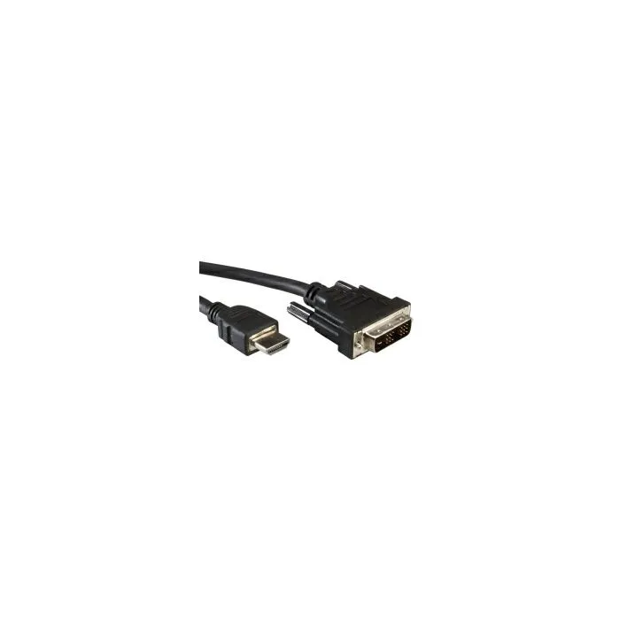 roline value dvi kabel, dvi-d (18+1) - hdmi, m/m, 2.0m, crni - slika 1
