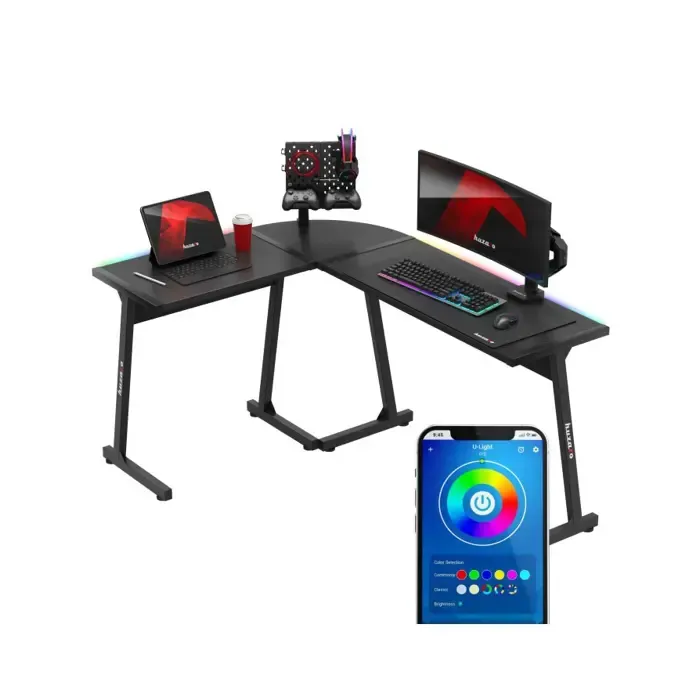 biurko gamingowe huzaro hero 6.0 black rgb - slika 5