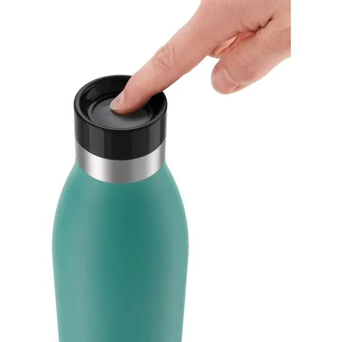 emsa bludrop color insulated drinking bottle 0.7 liters, thermos bottle (petrol, stainless steel) - slika 4