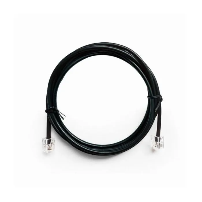 gembird telephone cord, round, 6p4c, 2 m, black - slika 1
