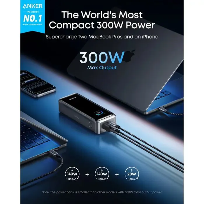 anker prime powerbank 26,250 mah, 300w - slika 2