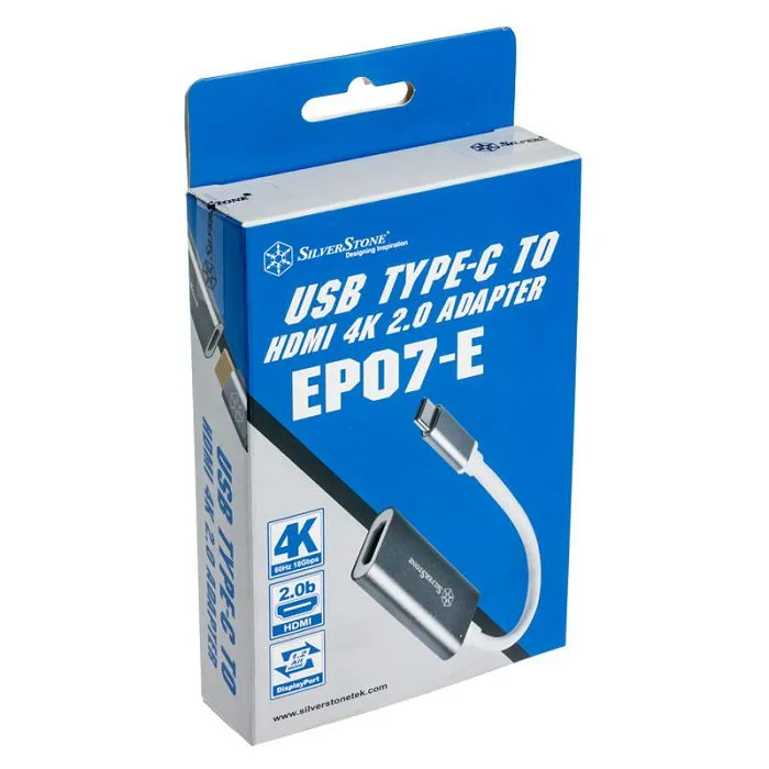 silverstone sst-ep07c-e - usb 3.1 type c auf hdmi v2.0b adapter - grau sst-ep07c-e - slika 4