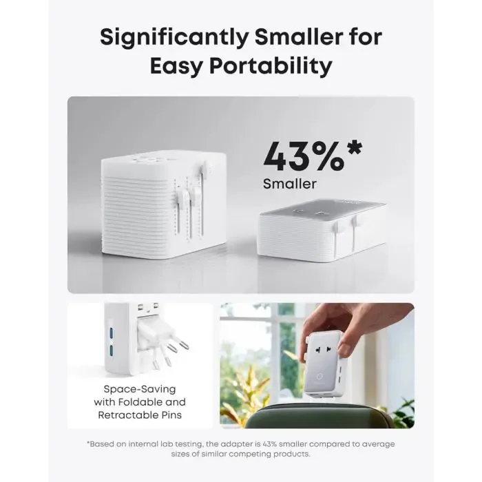 anker nano travel adapter 5in1, 20w, white - slika 4
