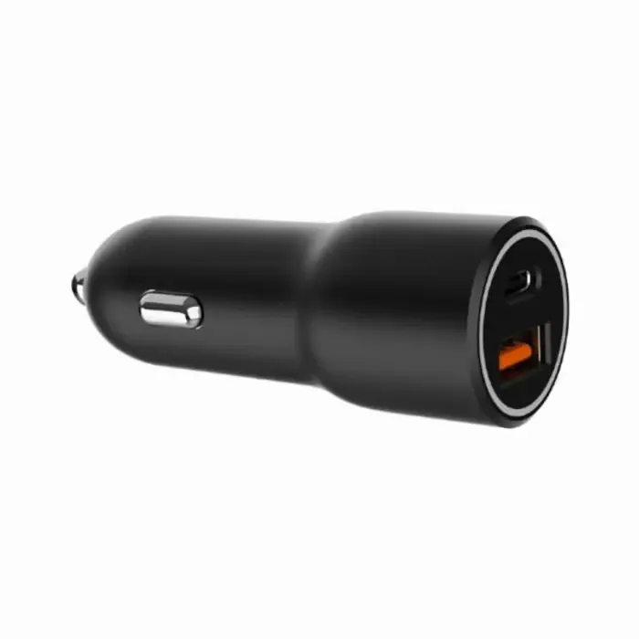 gembird 2-port usb car fast charger, type-c pd, 38 w, black - slika 1