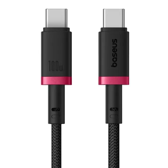 baseus dura type c to type c 100 w fast charging cable 2 m black, red - slika 2