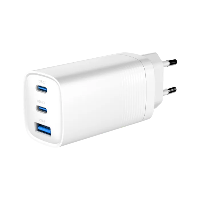 gembird ta-uc-pdqc65-01-w 3-port 65 w gan usb powerdelivery fast charger, white - slika 2
