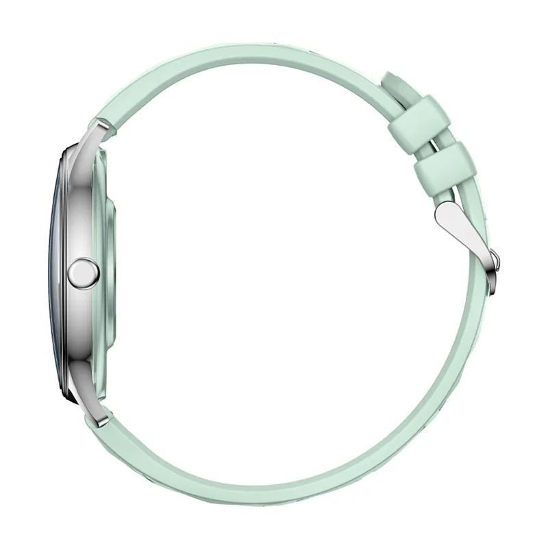 colmi l28 smart watch (silver-green + green leather strap) - slika 2