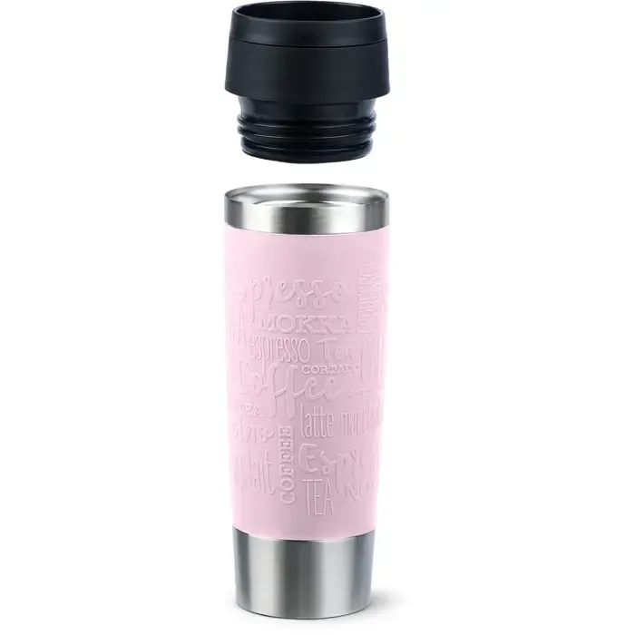emsa travel mug classic grande thermal mug (light pink/stainless steel, 0.5 liters) - slika 2