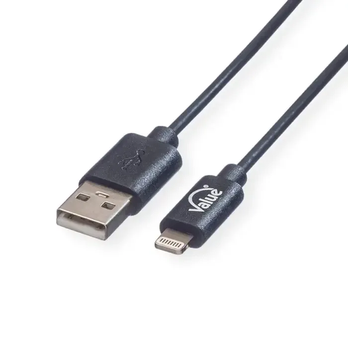roline value lightning na usb kabel za iphone/ipad/ipod, 1.8m, crni - slika 3