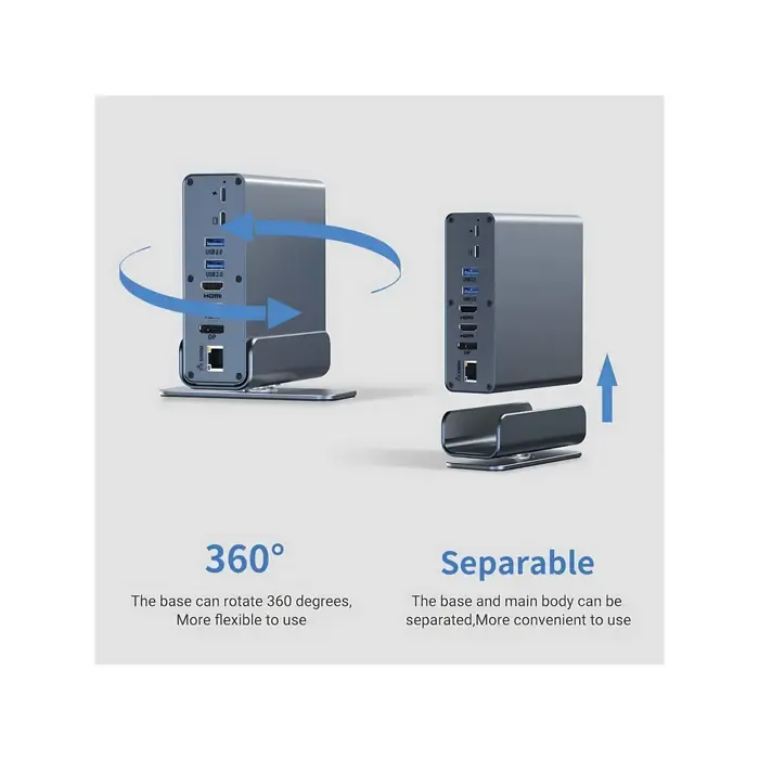 roline value docking station usb-c, hdmi/dp 4k60, g-lan, usb-a, usb-c, pd, sd/microsd, audio - slika 3