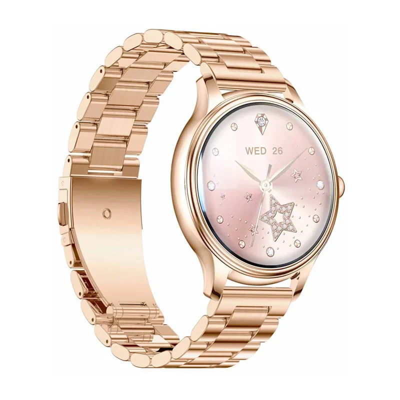 colmi l28 smart watch (gold + gold steel strap) - slika 3