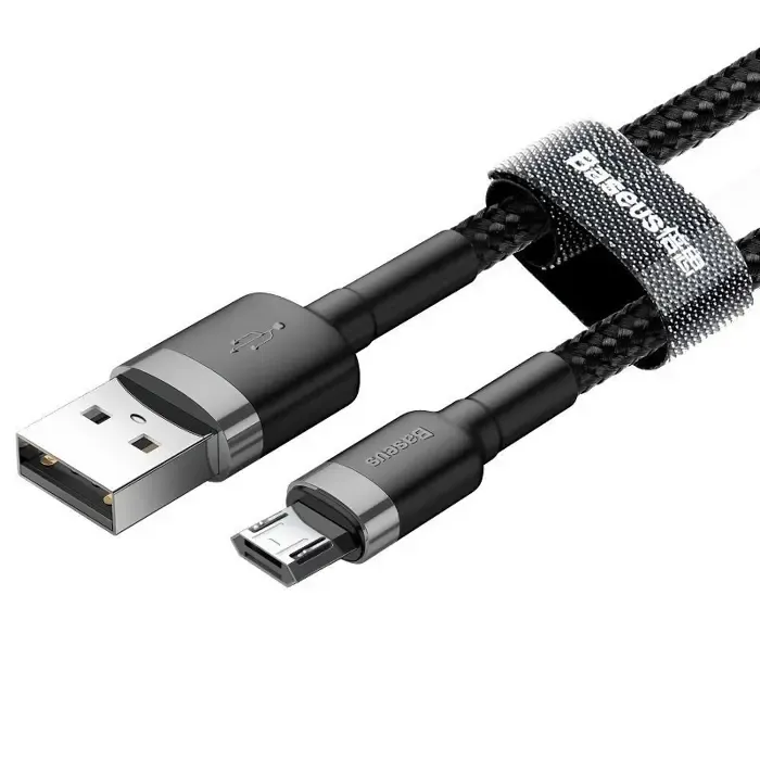 baseus cafule 2.4a 1m micro usb cable (grey/black) - slika 3