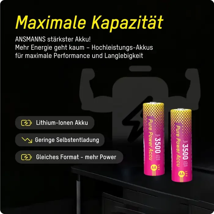 ansmann pure power li-ion battery micro aa - slika 2