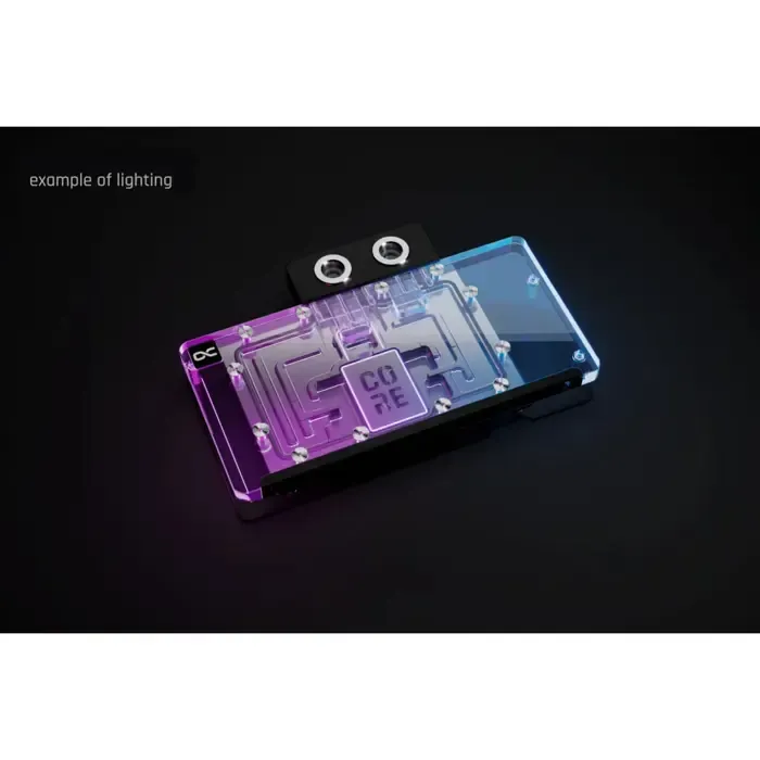 alphacool core rx 9070 xt steel legend (transparent/chrome, incl. backplate) - slika 3