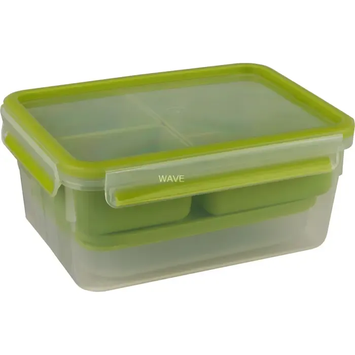 emsa clip & go lunchbox xl, lunch box (green/transparent, with inserts) - slika 2