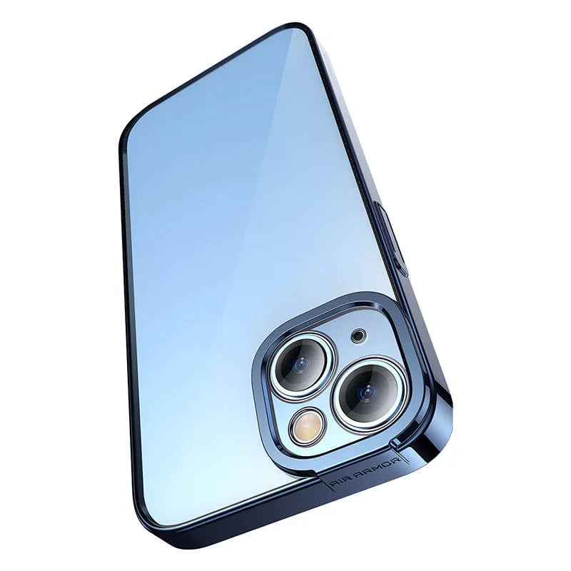 baseus glitter transparent case and tempered glass set for iphone 14 plus (blue) - slika 3