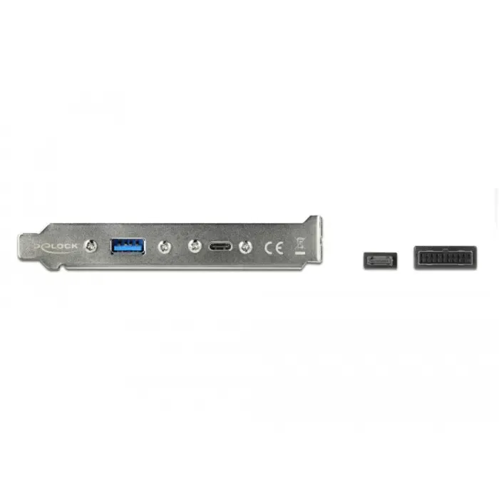 delock slot bracket with 1x usb type-c and 1x usb type-a port, adapter (black, 50cm) - slika 2
