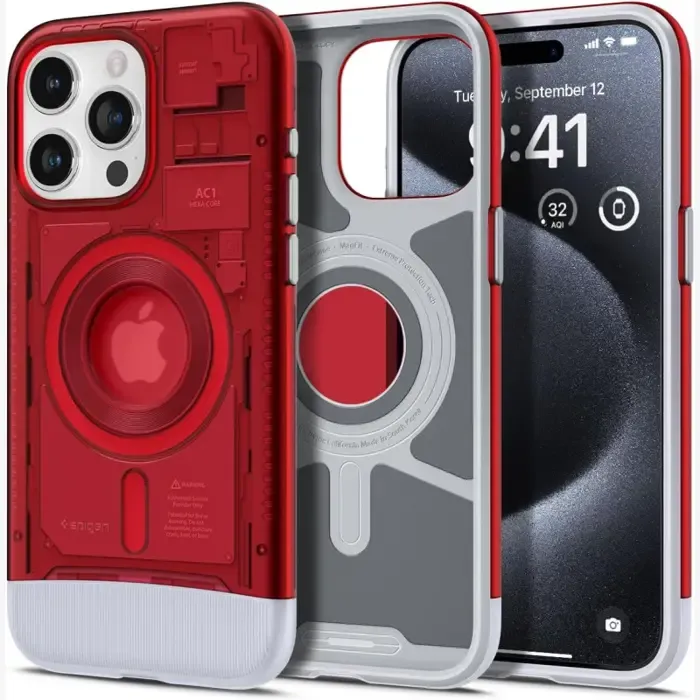 spigen classic c1 magsafe, ruby - iphone 15 pro max - slika 2